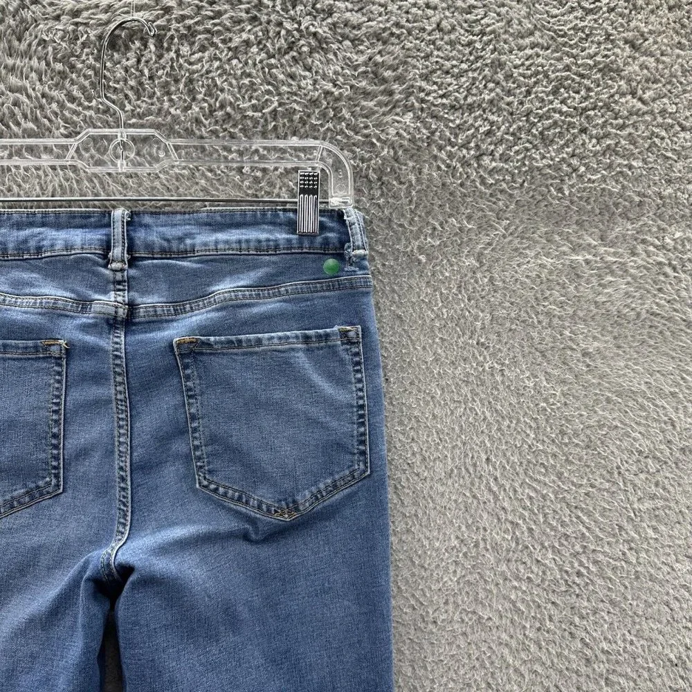 Denim Co Jeans Women's 8 Blue Light‎ Wash Denim Distressed Ankle Skinny Jeans